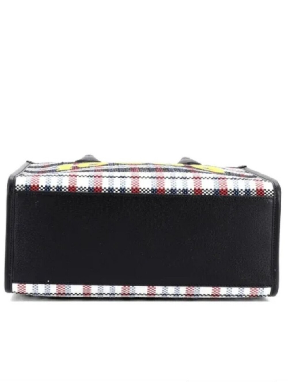 Gucci Multicolor Check "ICCUG" Logo Raffia Tote Bag - Picture 16 of 16